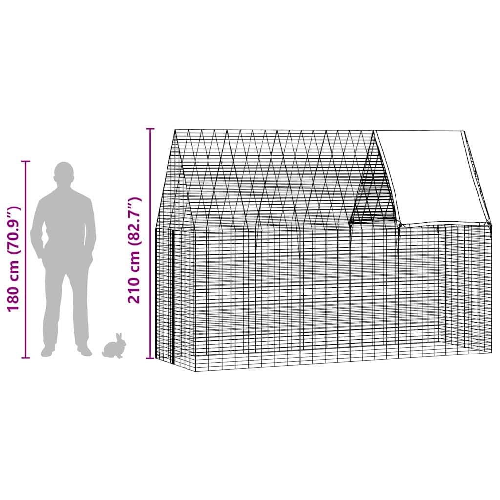 ComfortXL - Grande Cage Extérieure pour Lapins Acier Galvanisé 300x100x210 cm Argenté - ComfortXL Pet Living - Image 7