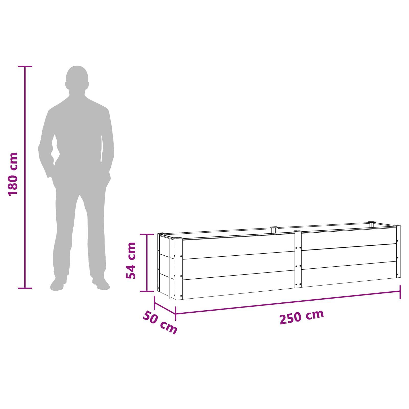 Prolenta Premium - Jardinière aluminium marron  250 x 50 x 54 cm  - Prolenta premium p3152.1 - Image 7
