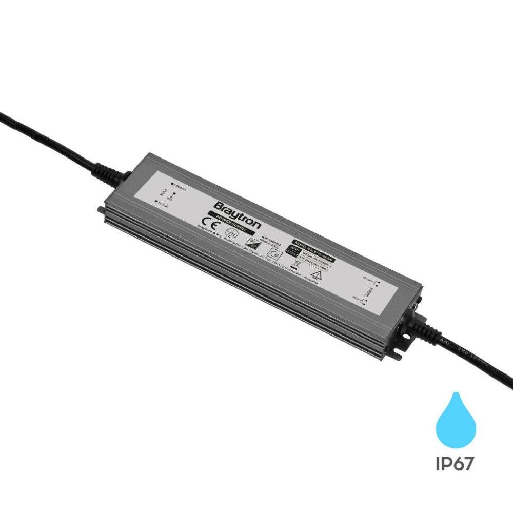 Alimentation électrique 100W IP67 en aluminium noir - Image 1