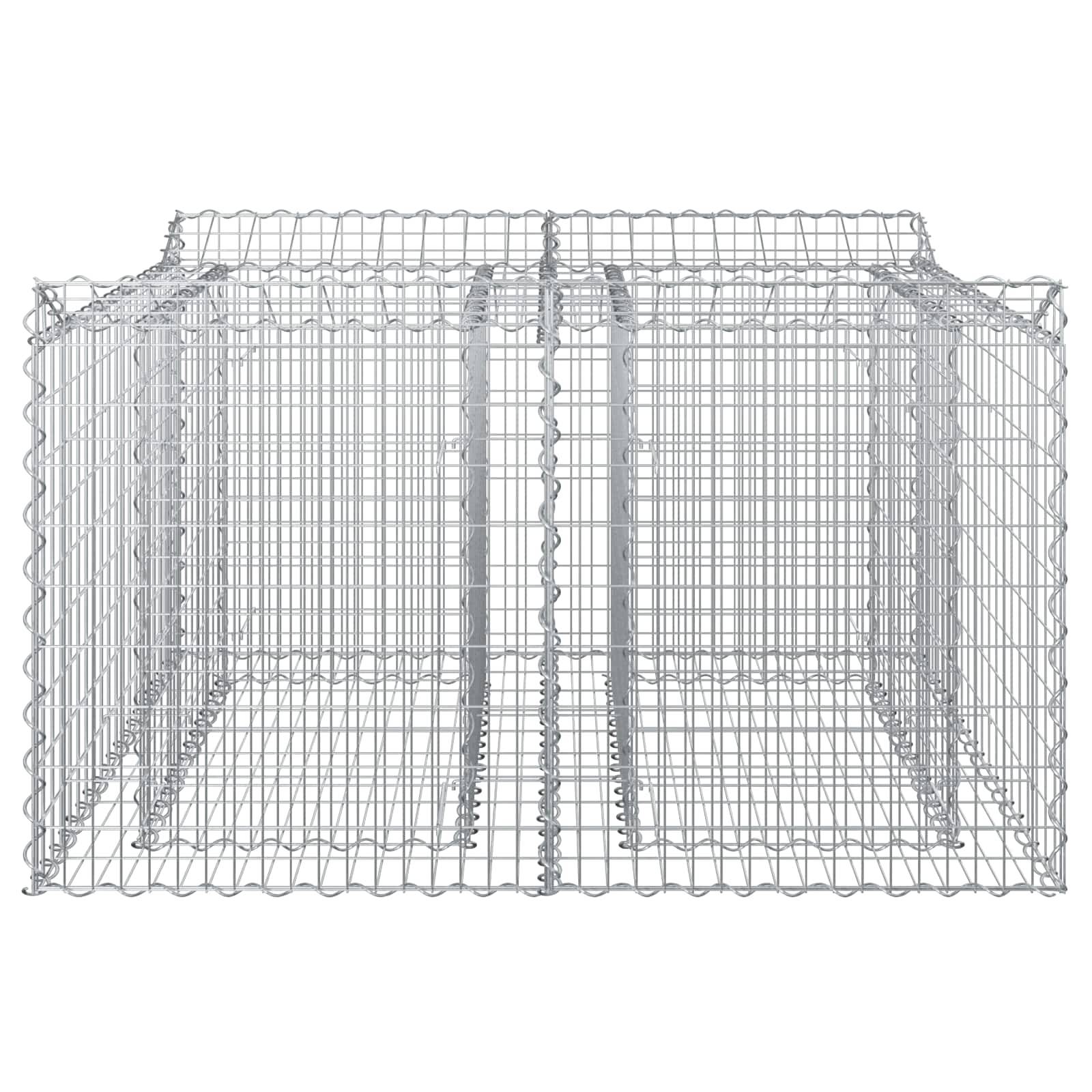 Lit surélevé gabion Acier galvanisé Argenté 100 x 100 x 60 cm - PANGIVO - Image 6