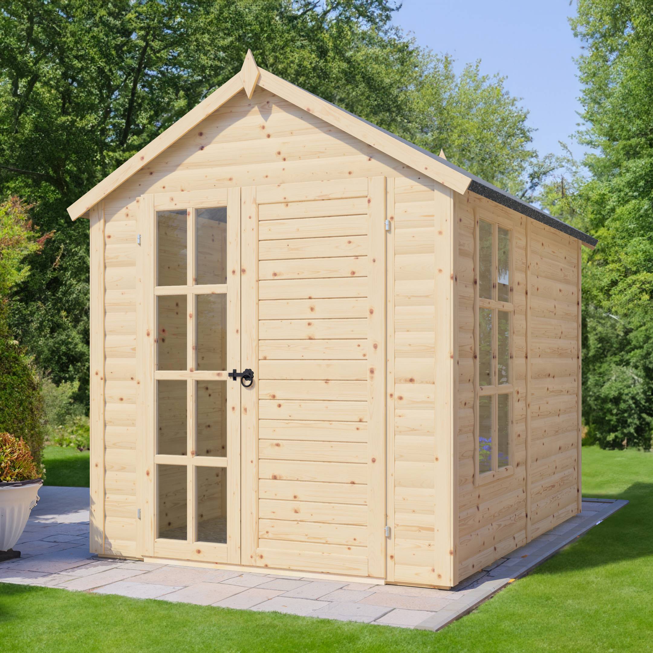 Abri de jardin bois Bertilo Blockhaus LUX 19mm avec plancher 4,32m² - Image 1