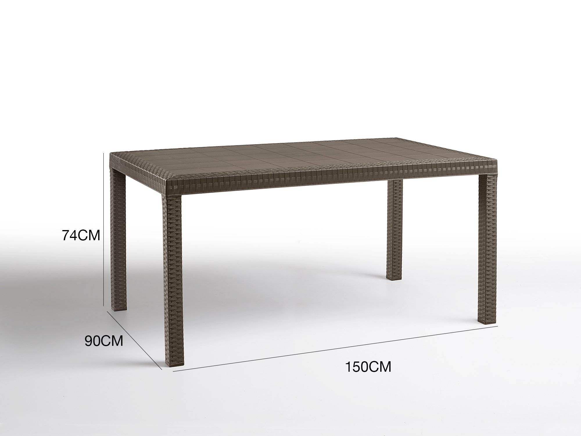 Dmora - Table d'extérieur Giove, Base pique-nique, Table de jardin, Table d'extérieur polyvalent, Made in Italy, 150x90 h74 cm, Marron - Imagen 3