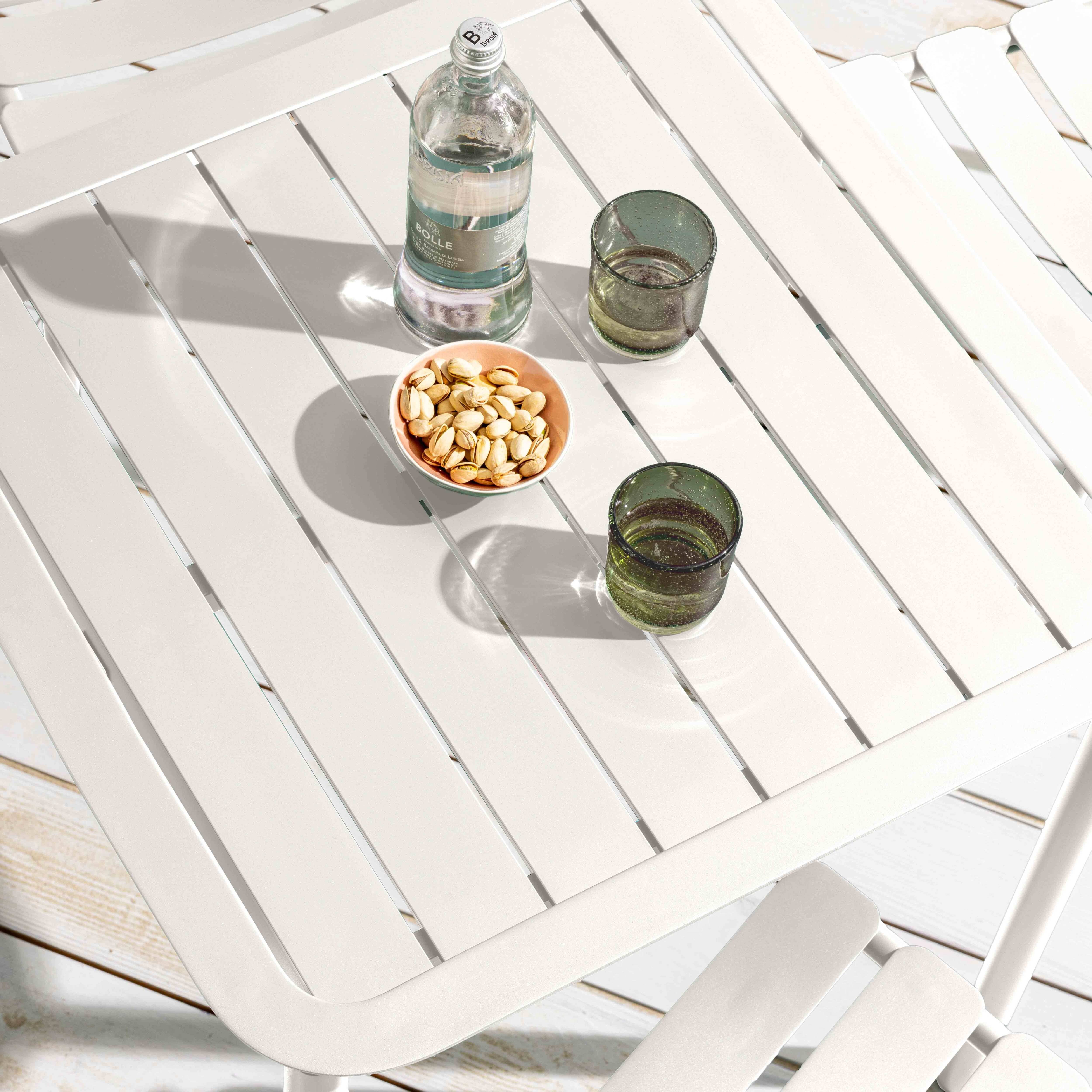 Oviala - Ensemble table de terrasse 70cm et 4 fauteuils blanc Almada - Oviala - Imagen 4
