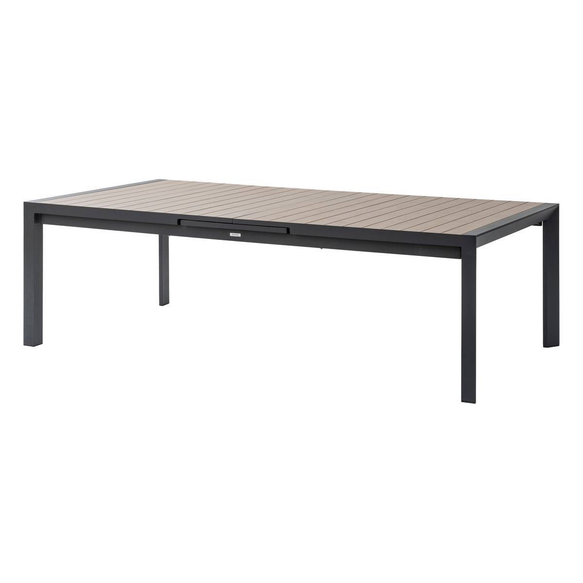 Hesperide - Table de jardin extensible "Évasion" effet bois honey & graphite 14 places lates en aluminium - Hespéride - Image 2