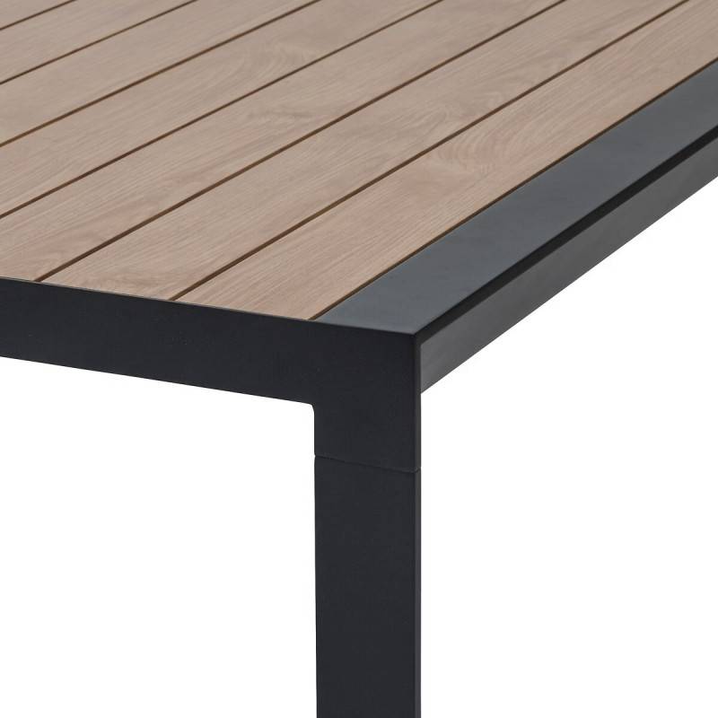 Hesperide - Table de jardin extensible "Évasion" effet bois honey & graphite 14 places lates en aluminium - Hespéride - Image 7