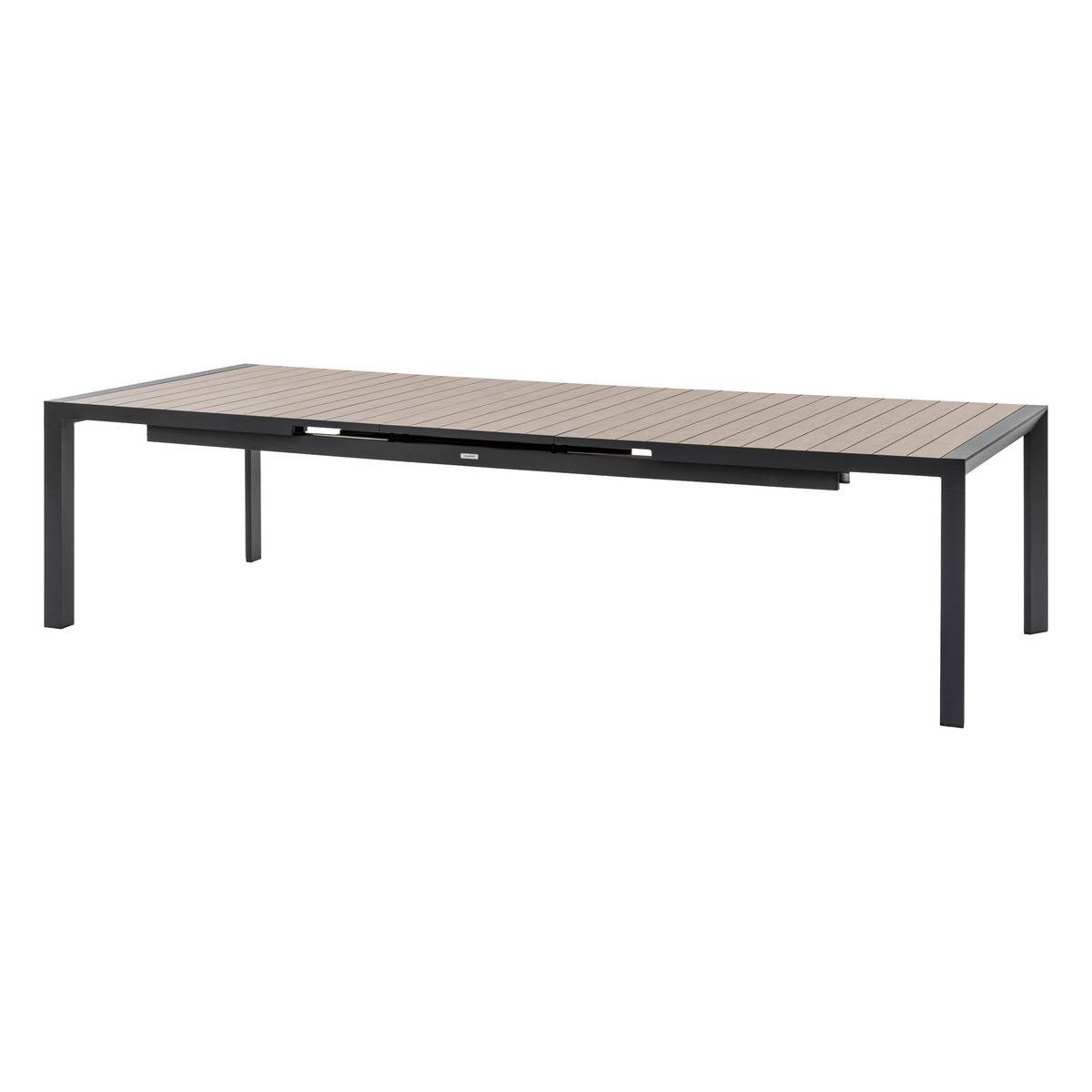 Hesperide - Table de jardin extensible "Évasion" effet bois honey & graphite 14 places lates en aluminium - Hespéride - Image 3
