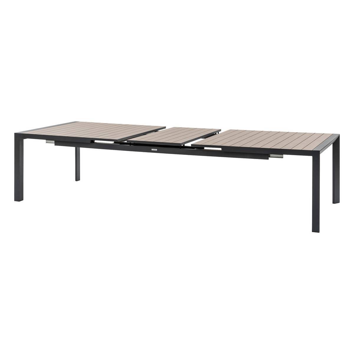 Hesperide - Table de jardin extensible "Évasion" effet bois honey & graphite 14 places lates en aluminium - Hespéride - Image 5