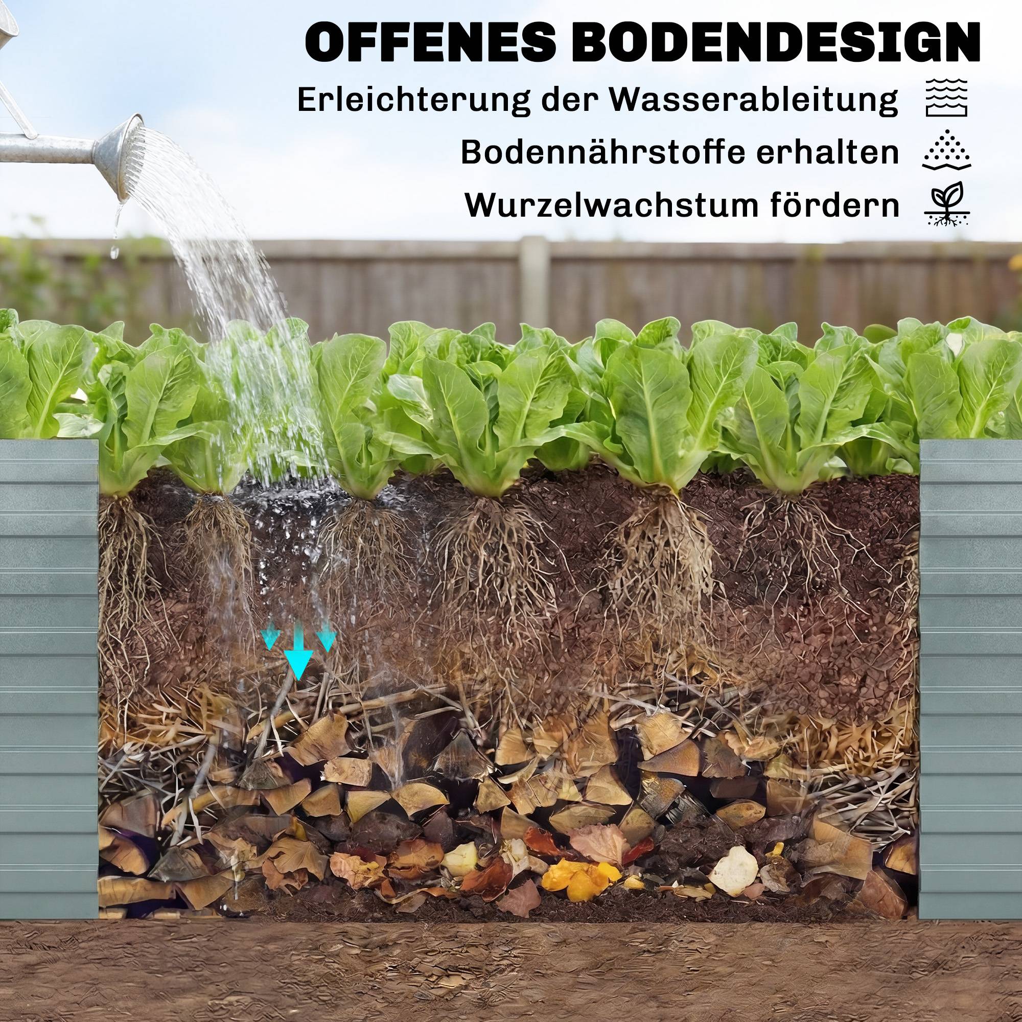PANGIVO - Carré potager acier galvanisé argent 180 x 90 x 60 cm - PANGIVO - Image 10