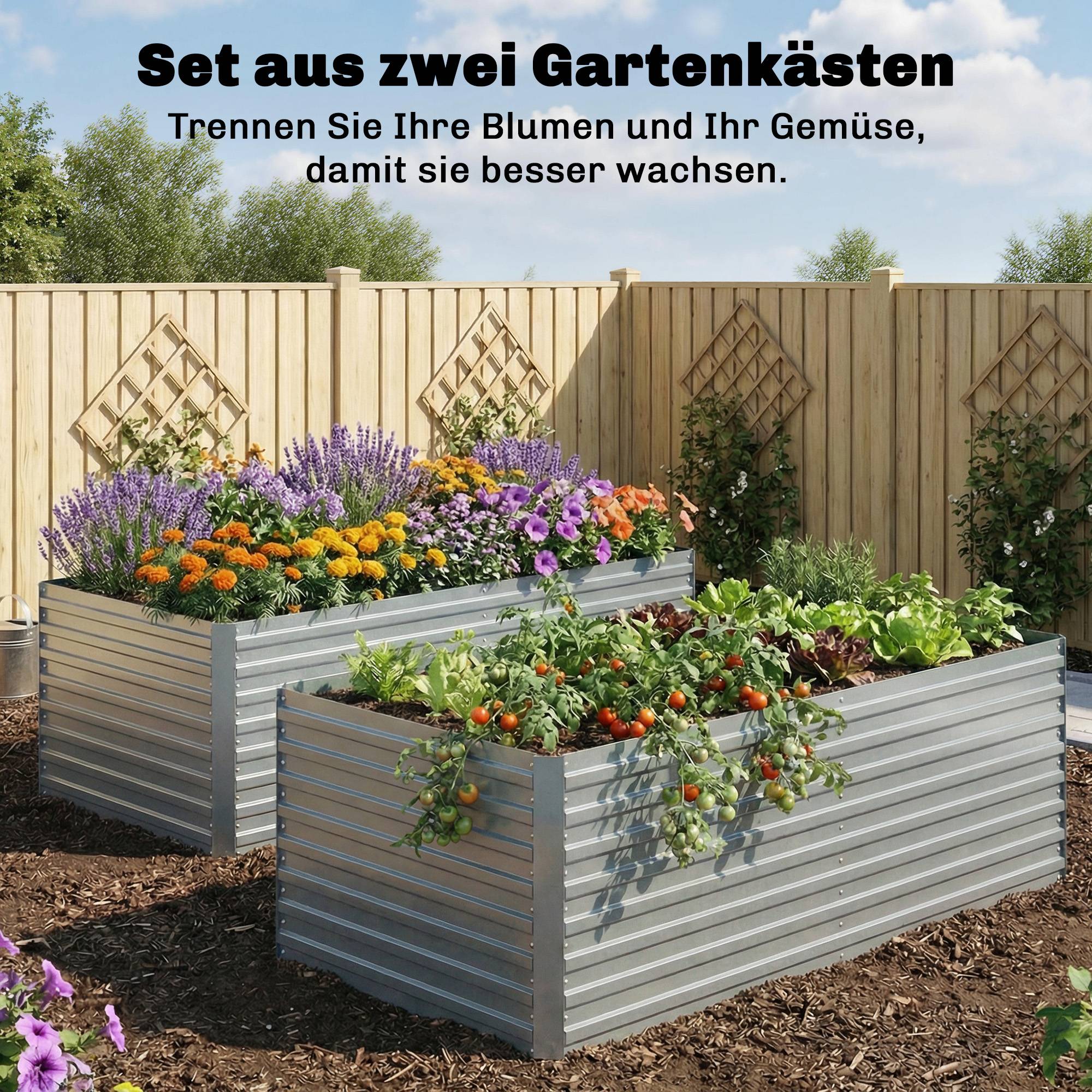 PANGIVO - Carré potager acier galvanisé argent 180 x 90 x 60 cm - PANGIVO - Image 6