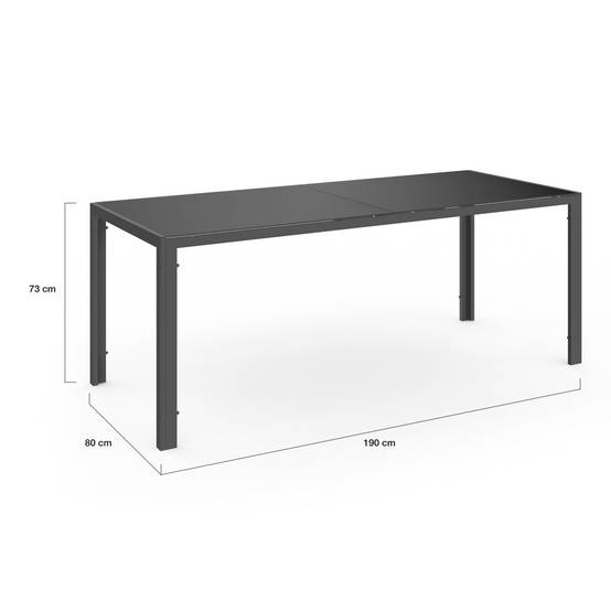 Salon de jardin table 190 cm + 8 chaises empilables mix color gris noir terracotta – MADRID – ID Market - Image 5