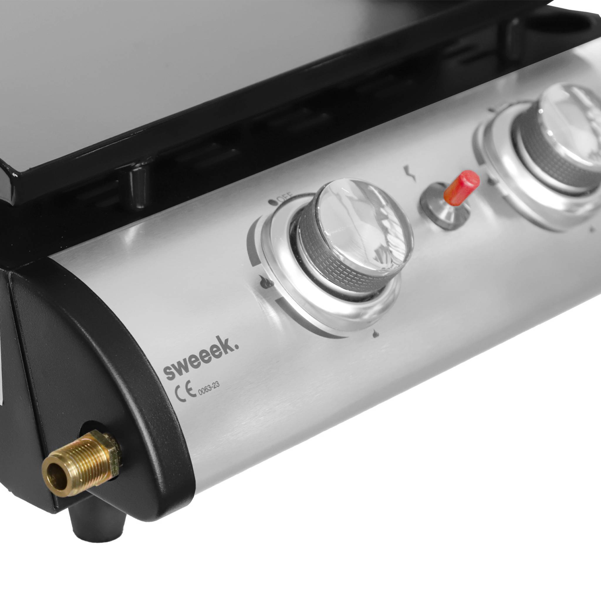 sweeek - Plancha au gaz 2 brûleurs - Porthos - 5 kW. barbecue. cuisine extérieure. plaque émaillée. inox | sweeek - Image 5