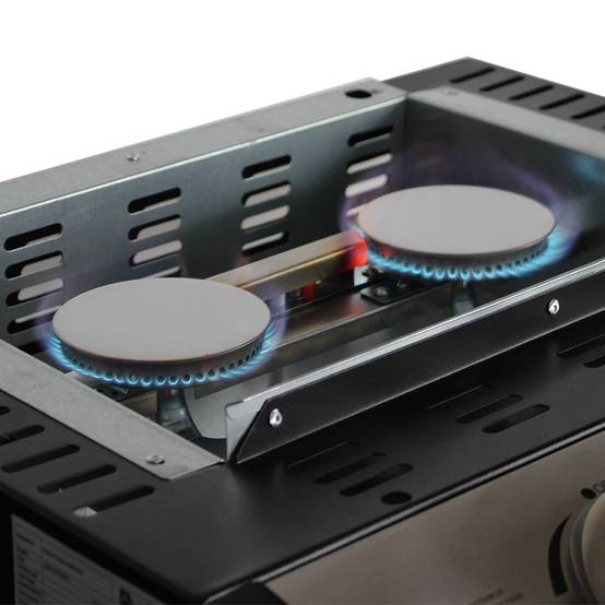 sweeek - Plancha au gaz 2 brûleurs - Porthos - 5 kW. barbecue. cuisine extérieure. plaque émaillée. inox | sweeek - Image 7
