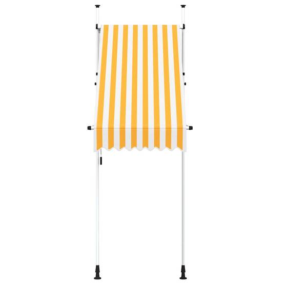ComfortXL - Auvent de Terrasse sans Perçage Manuel Rétractable Hauteur Réglable Rayé Orange Blanc 100x120 cm – ComfortXL Outdoor Living - Image 3