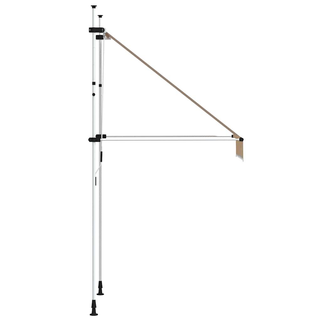 ComfortXL - Auvent de Terrasse sans Perçage Manuel Rétractable Hauteur Réglable Rayé Orange Blanc 100x120 cm – ComfortXL Outdoor Living - Image 4