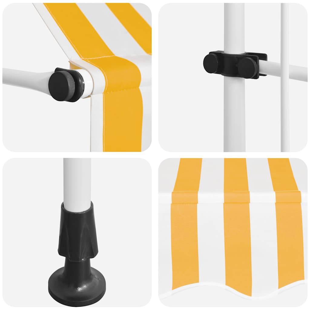 ComfortXL - Auvent de Terrasse sans Perçage Manuel Rétractable Hauteur Réglable Rayé Orange Blanc 100x120 cm – ComfortXL Outdoor Living - Image 7