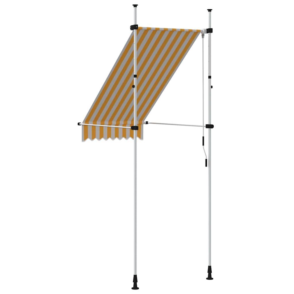 ComfortXL - Auvent de Terrasse sans Perçage Manuel Rétractable Hauteur Réglable Rayé Orange Blanc 100x120 cm – ComfortXL Outdoor Living - Image 5