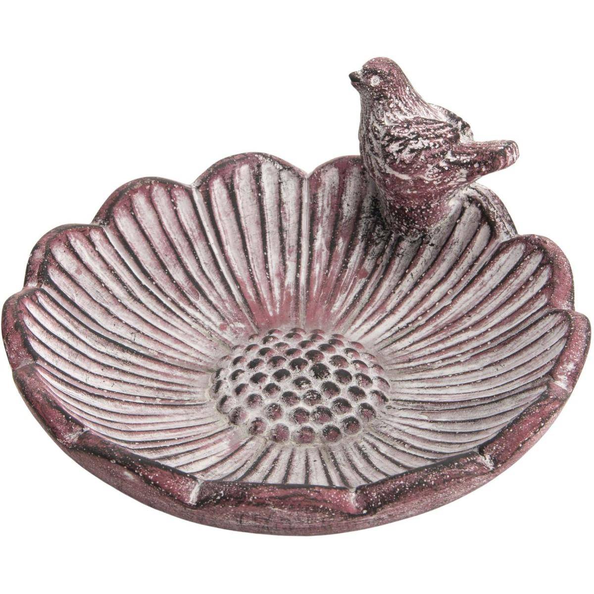 Amadeus - Bain oiseau en pierre Fleur 21 cm - Imagen 1