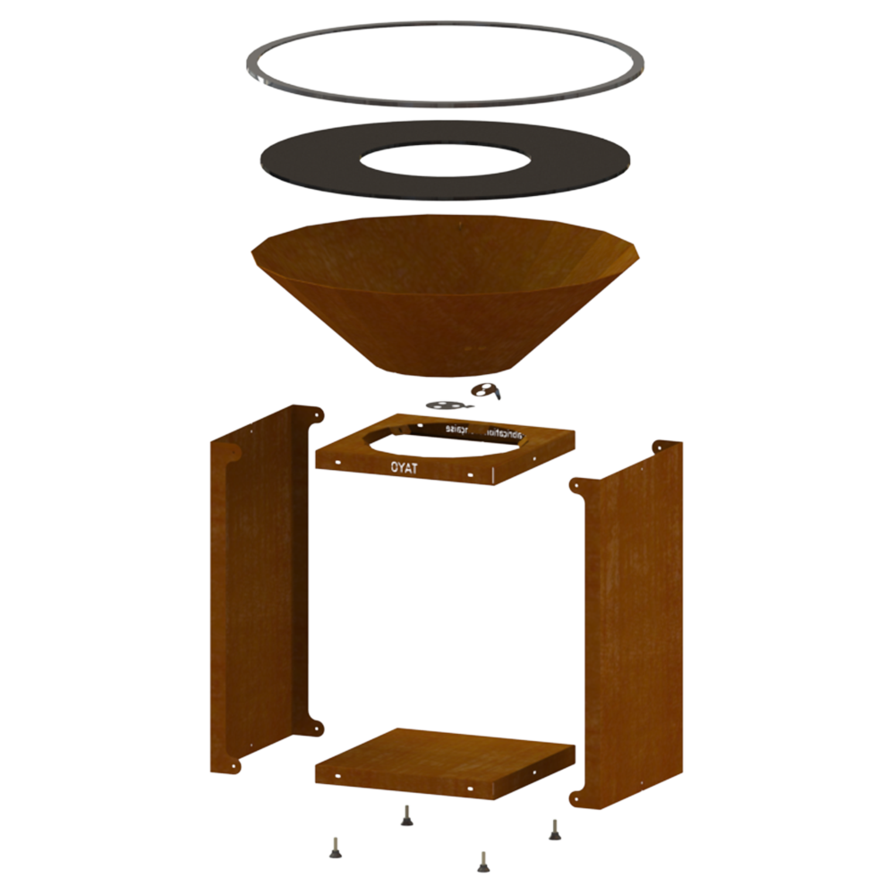 Brasero B.B.O 88 Cognac -  Ø84cm Acier corten - OYAT - Image 5