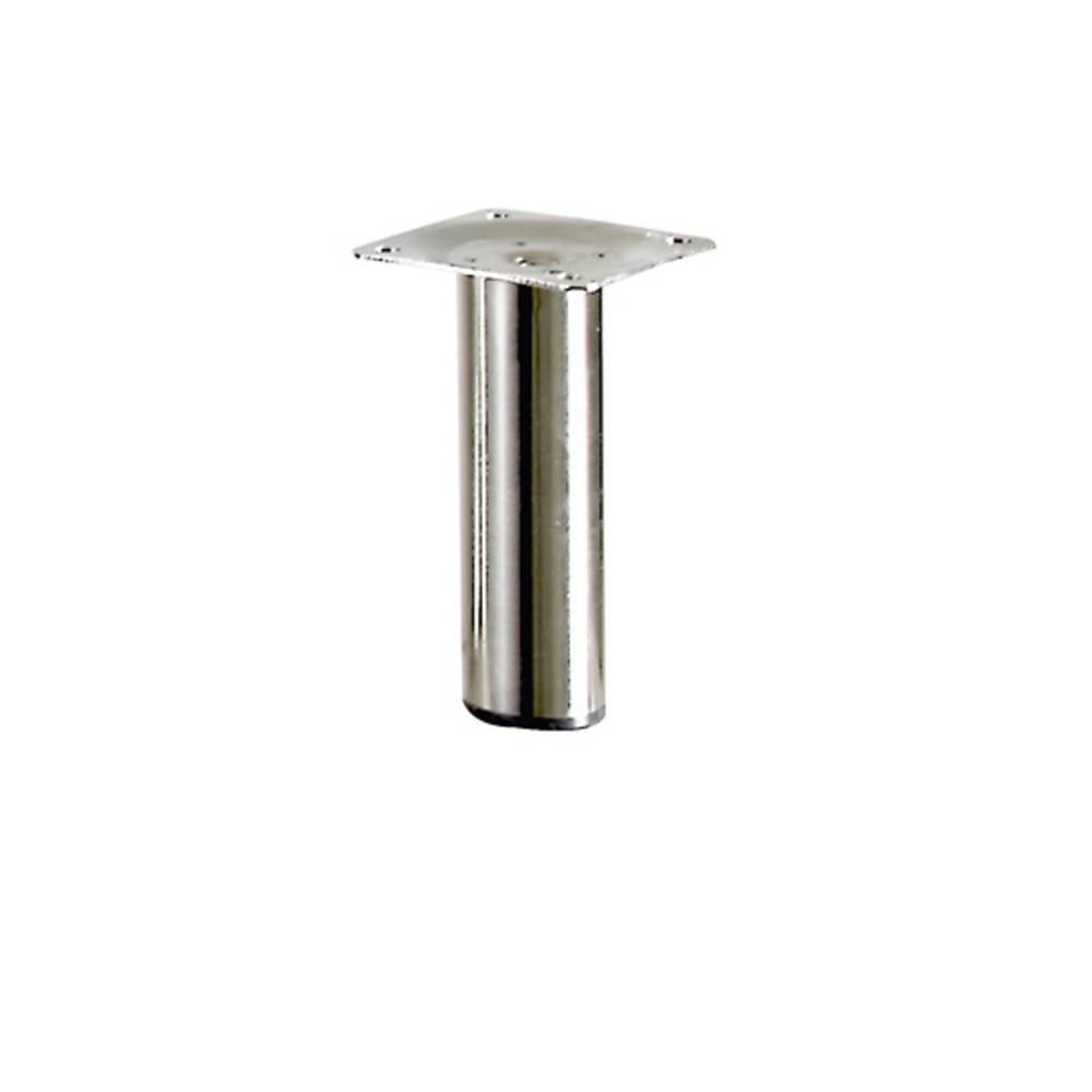 Pied de meuble cylindrique fixe acier brossé gris, 10 cm - Image 2