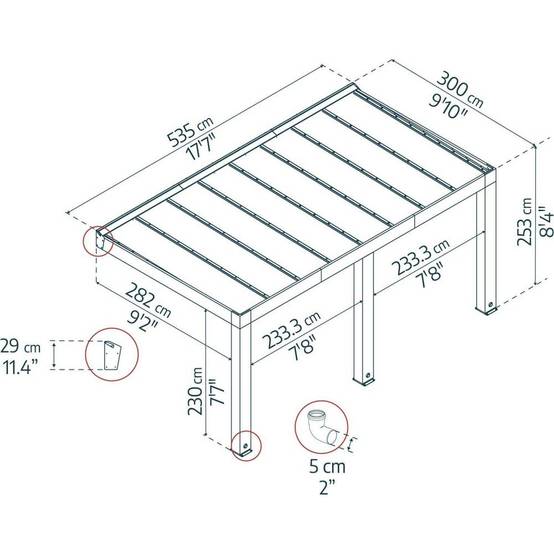 Canopia - Canopia Pergola Helsinki 3 x 4,7 m Pergola en bois de cèdre - Imagen 3