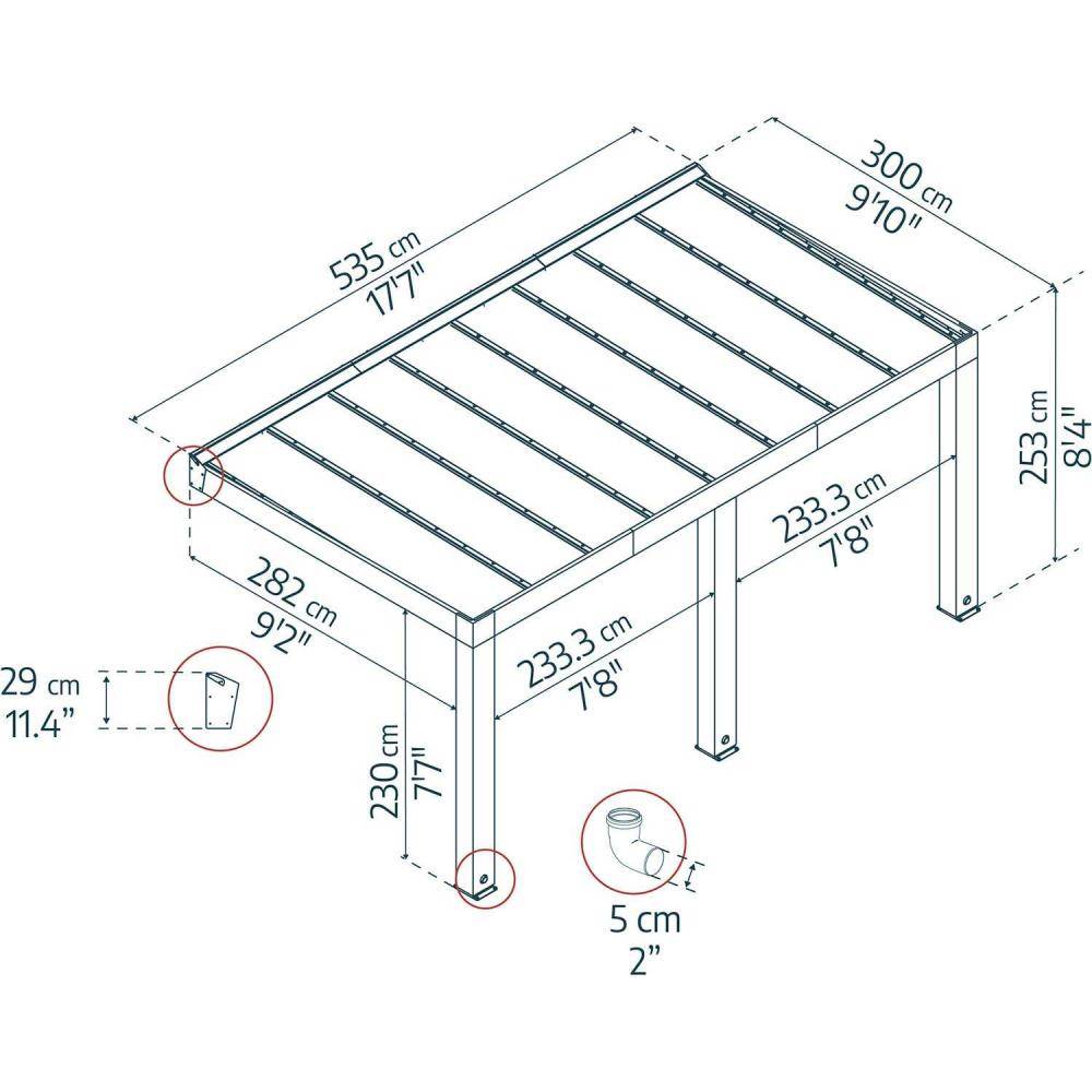Canopia - Canopia Pergola Helsinki 3 x 4,7 m Pergola en bois de cèdre - Imagen 3