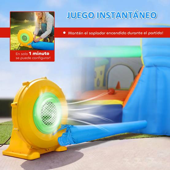 Château aquatique gonflable 8-en-1 souffleur 550W toboggan trampoline mur escalade piscines basket et anneaux - Image 8