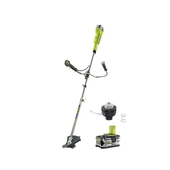 Ryobi - Pack RYOBI débroussailleuse 18V One+ LithiumPlus RBC18X20B4F - 1 batterie 5.0Ah RB18L50 - tête complète simple fil diamètre 1,6mm RAC114 - Image 1