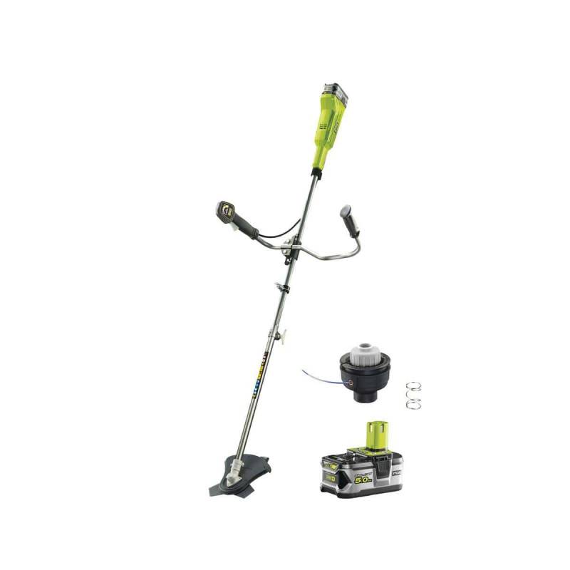 Ryobi - Pack RYOBI débroussailleuse 18V One+ LithiumPlus RBC18X20B4F - 1 batterie 5.0Ah RB18L50 - tête complète simple fil diamètre 1,6mm RAC114
