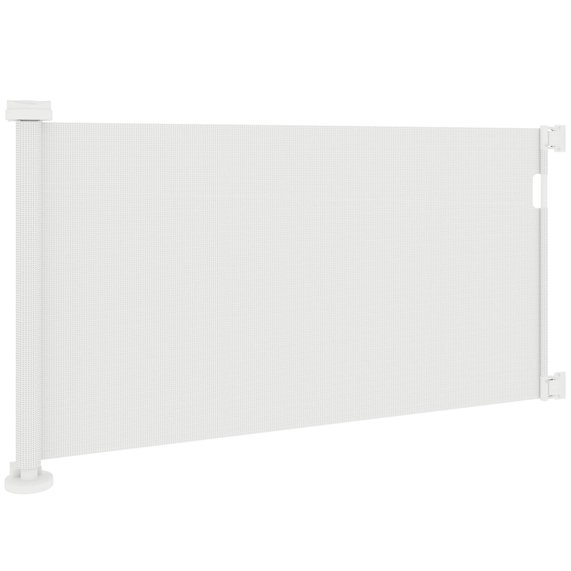 Barrière de sécurité escalier extensible 0-136 cm, 87 cm haut, pour animaux, 142x10x87 cm, blanc - Image 2