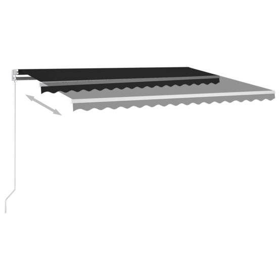 Auvent manuel aluminium terrasse avec LED solaire 400x300cm anthracite - ComfortXL Outdoor Living - Image 4