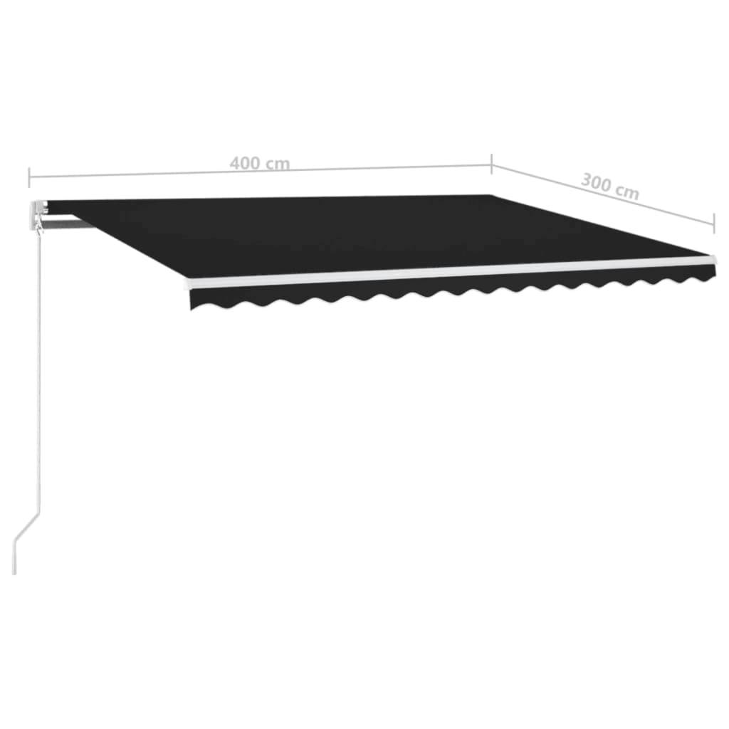 Auvent manuel aluminium terrasse avec LED solaire 400x300cm anthracite - ComfortXL Outdoor Living - Image 7