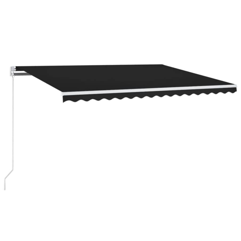 Auvent manuel aluminium terrasse avec LED solaire 400x300cm anthracite - ComfortXL Outdoor Living - Image 2