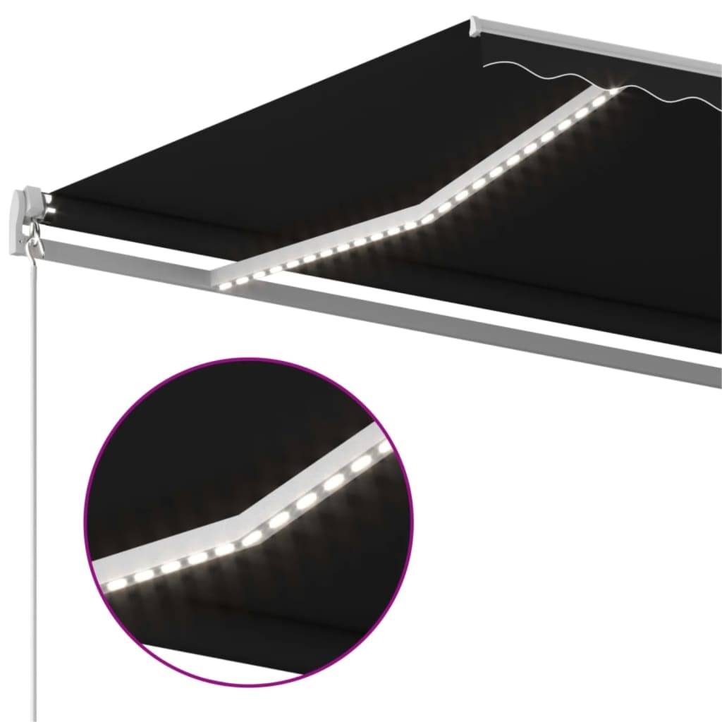 Auvent manuel aluminium terrasse avec LED solaire 400x300cm anthracite - ComfortXL Outdoor Living - Image 5