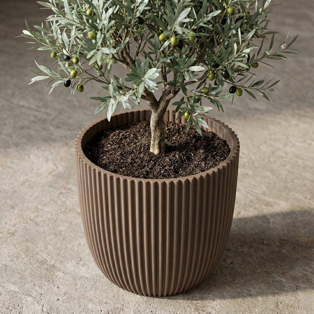 PANGIVO - Cache-pot matières naturelles taupe 22 x 22 x 22 cm - PANGIVO - Image 6