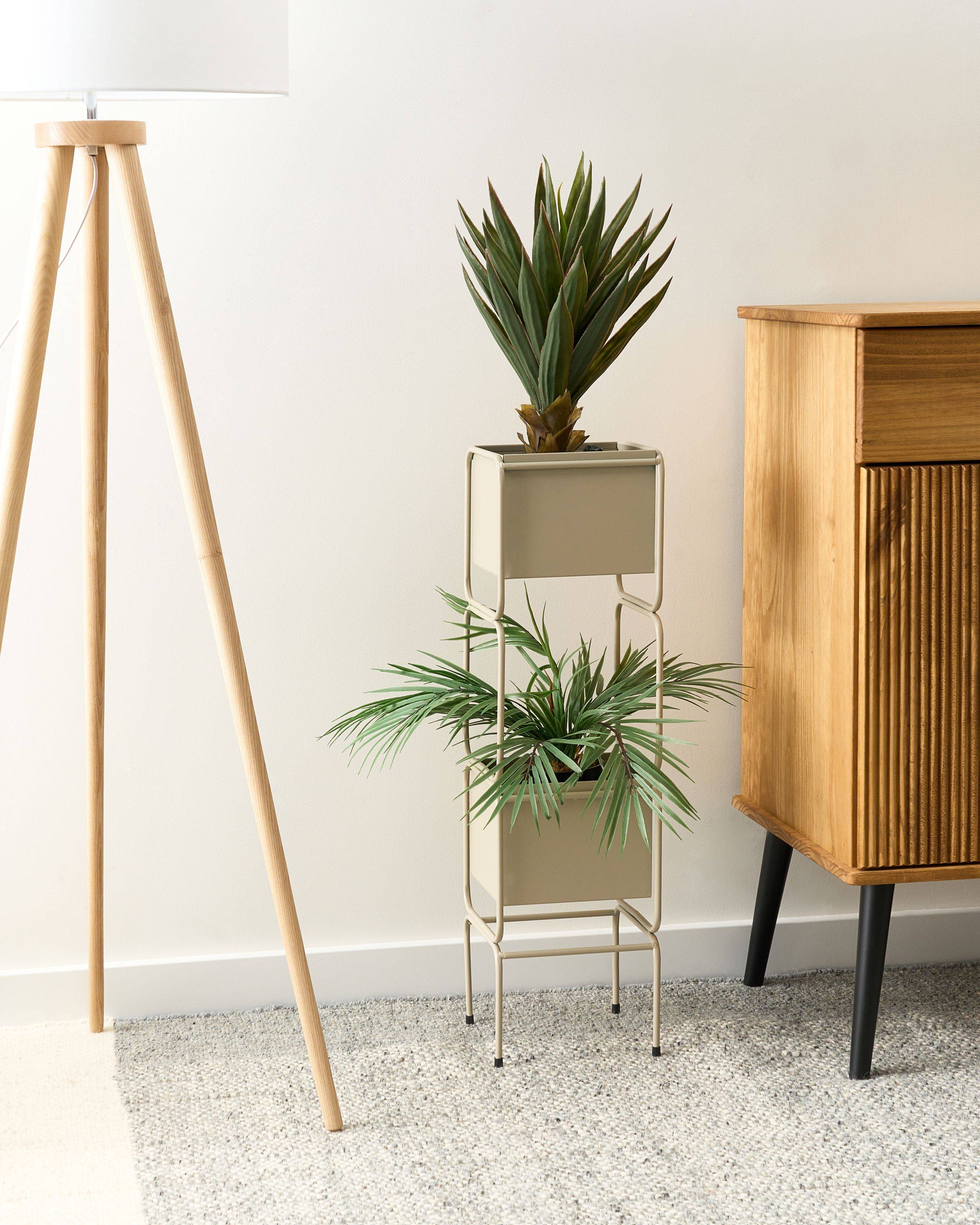 Beliani - Cache-pot d'intérieur Métal Beige COTINUS - Beliani - Imagen 1