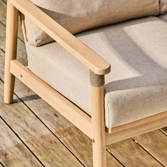 sweeek - Salon de jardin bois d'acacia et cordes 4 places naturel - Lazuli | sweeek - Image 6
