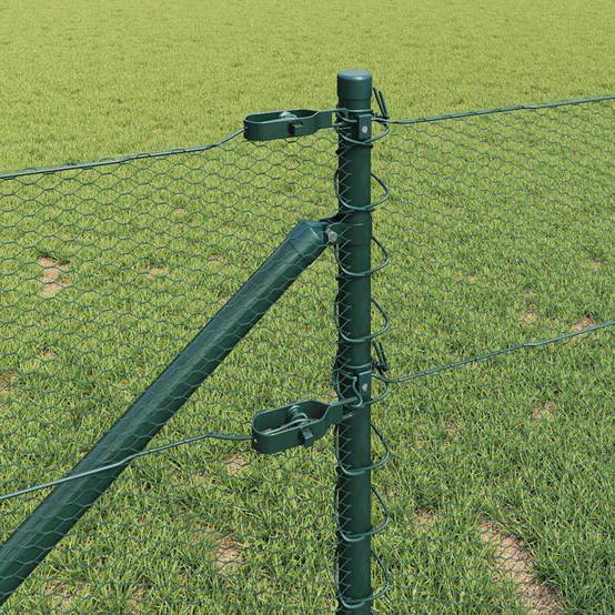 Poteau de clôture acier PVC vert 5000 x 3.2 x 80 cm, Poids :57.1kg ...