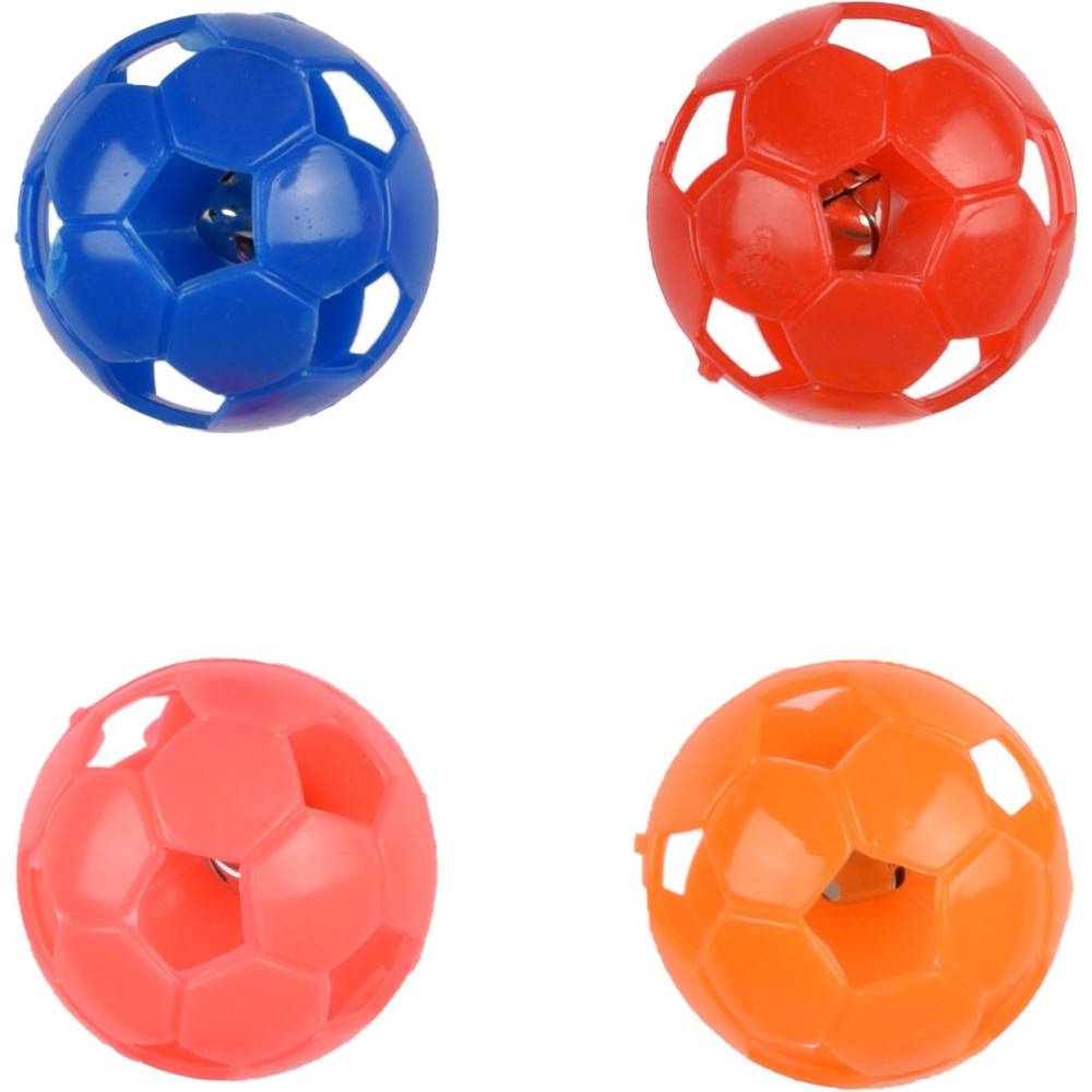 4 balles à grelot pour chat ø 3.8 cm couleur multiple jeux pour chat - Image 1
