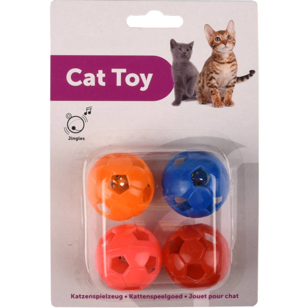 4 balles à grelot pour chat ø 3.8 cm couleur multiple jeux pour chat - Image 4