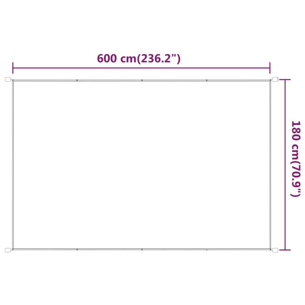 Helloshop26 - Auvent vertical 180x600 cm tissu oxford anthracite - Imagen 5