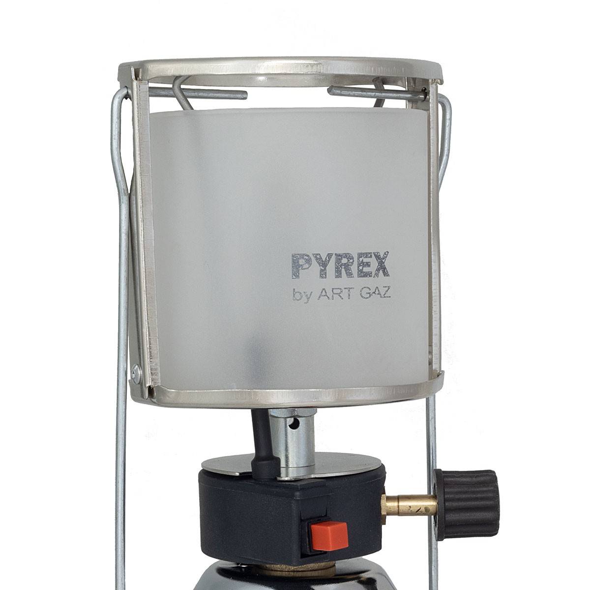 Lampe à gaz piezo 140W Coque Inox Verre Pyrex pour cartouche gaz 190g Lanterne camping CAMPER GAZ - Imagen 2