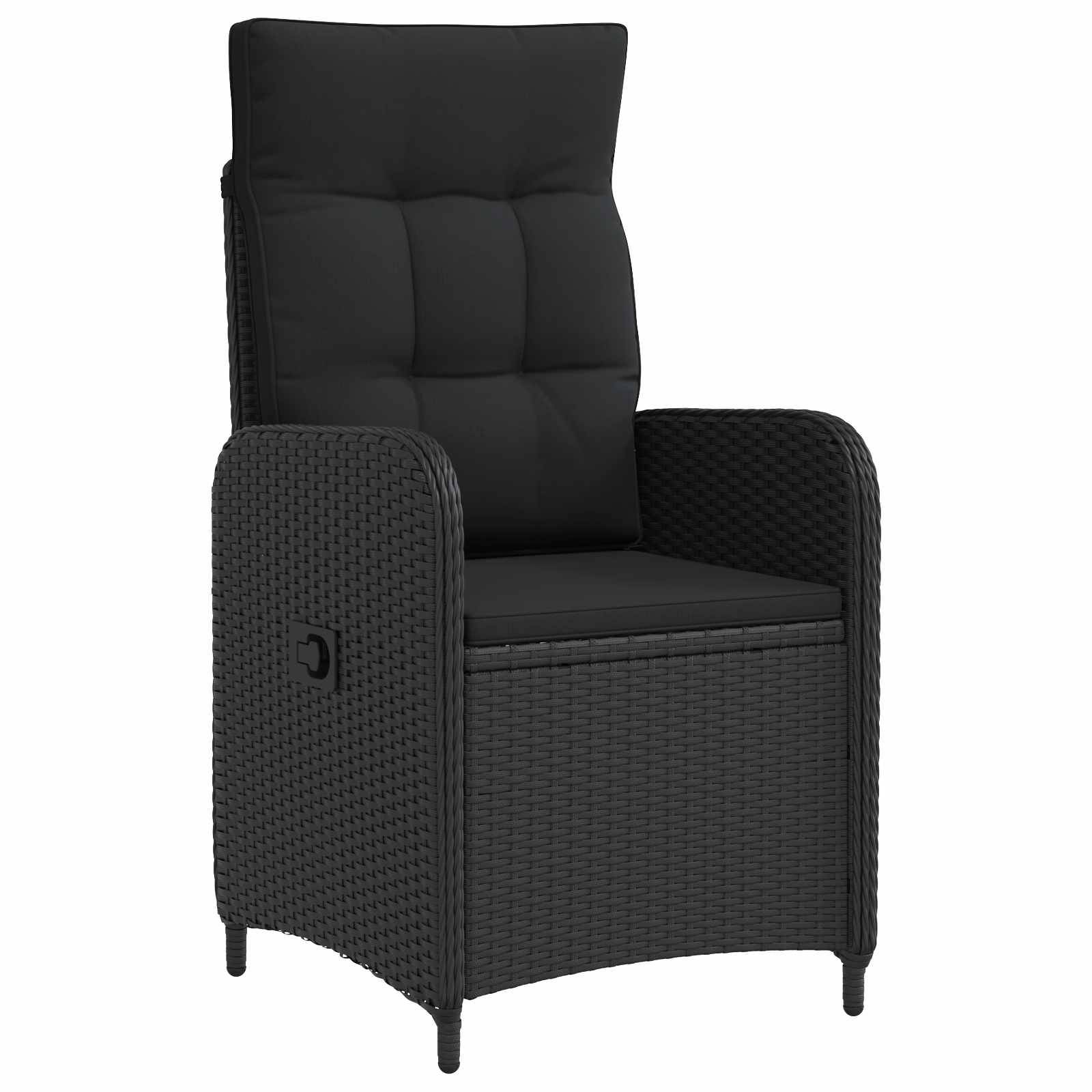 Chaise de jardin inclinable polyrotin noir 57 x 63 x 94 cm - PANGIVO - Image 2