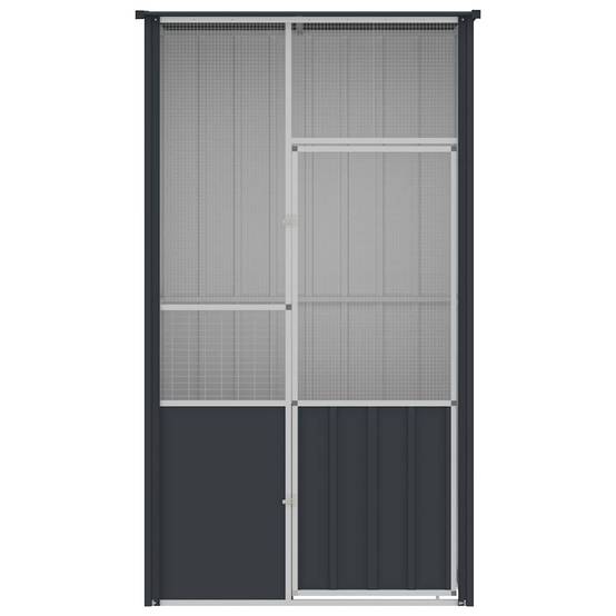 Cage Oiseaux Acier Galvanisé Toit Pointu Sécurité Anthracite 115x78cm - ComfortXL Outdoor Living - Image 6