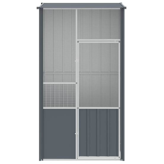 Cage Oiseaux Acier Galvanisé Toit Pointu Sécurité Anthracite 115x78cm - ComfortXL Outdoor Living - Image 3