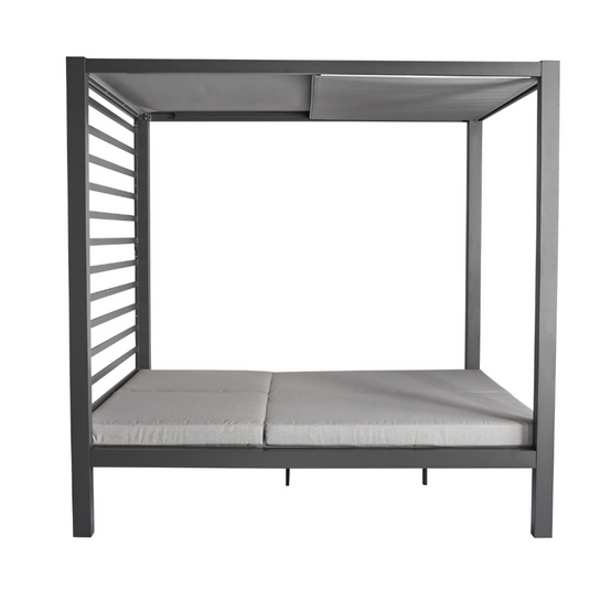 Lit de jardin 2 places structure aluminium gris foncé MATALA - Image 5