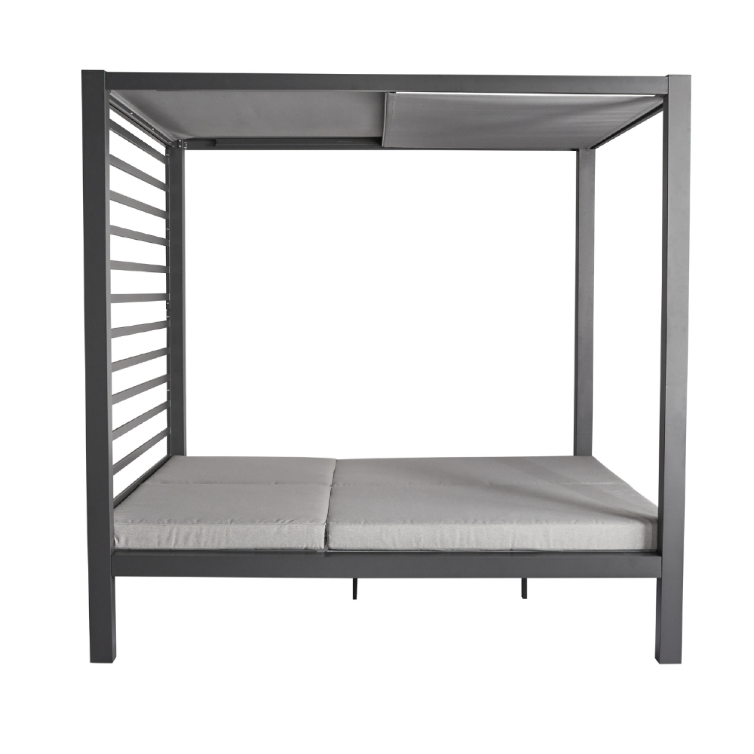 Lit de jardin 2 places structure aluminium gris foncé MATALA - Image 5