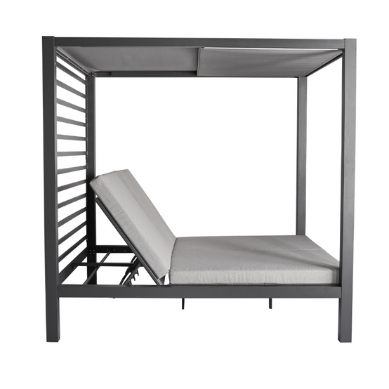 Lit de jardin 2 places structure aluminium gris foncé MATALA - Image 7