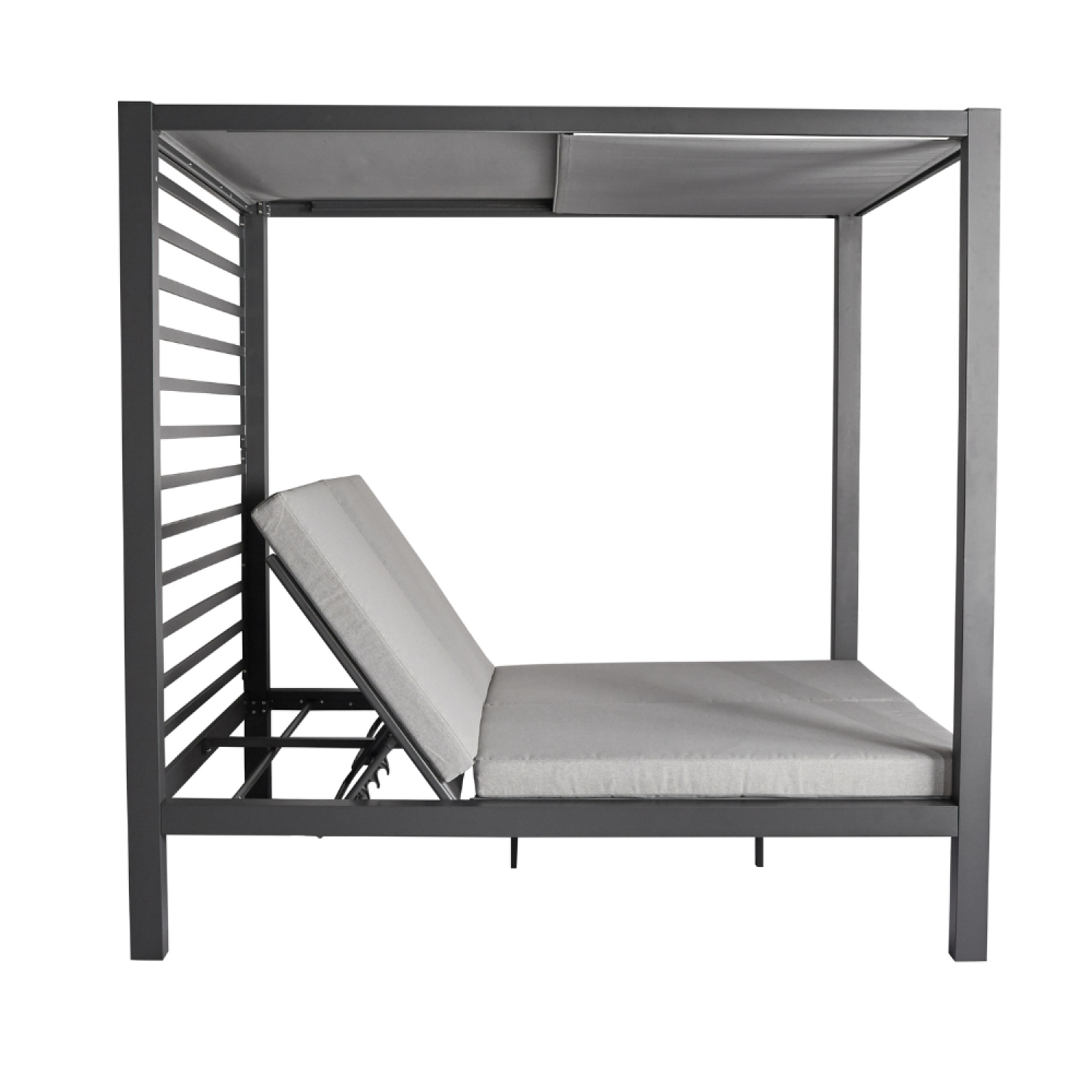 Lit de jardin 2 places structure aluminium gris foncé MATALA - Image 7