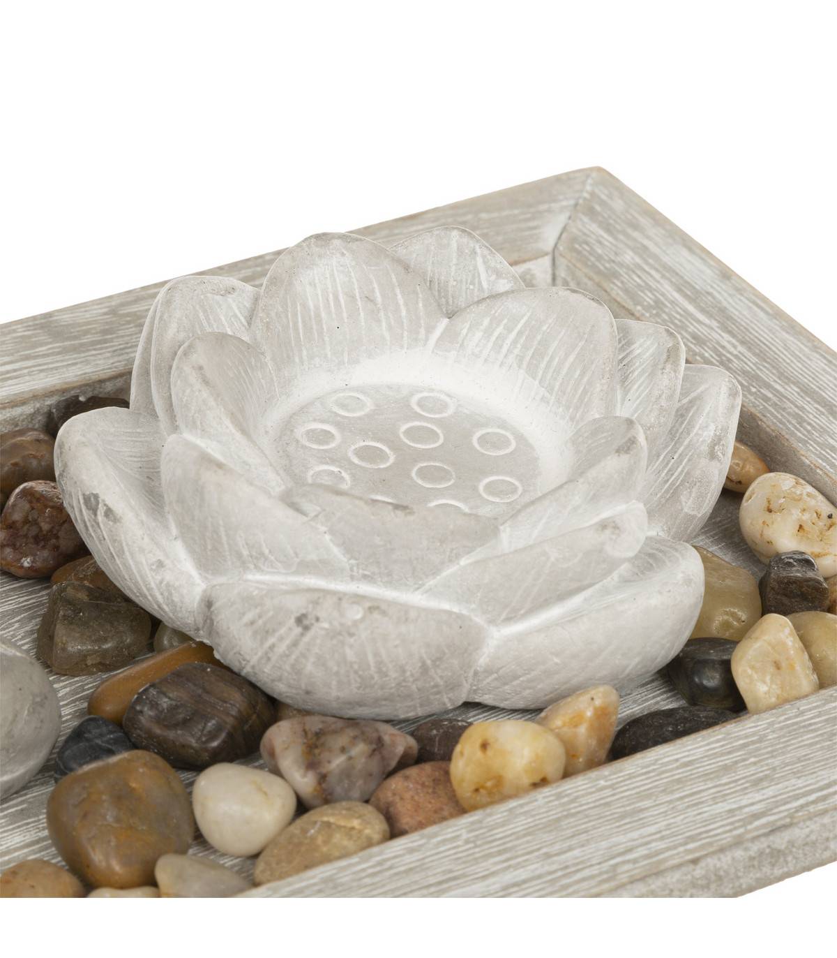 Jardin Zen Bouddha sur un plateau avec 2 Photophores et déco - Imagen 3