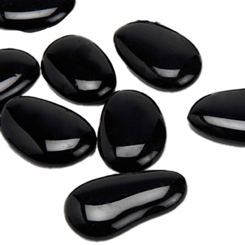 Galets en verre noirs - Seau de 4 kg - Image 1